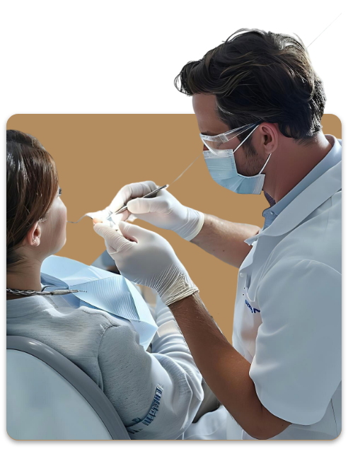 Barrow-in-Furness dentist checking filling